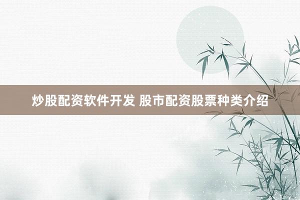 炒股配资软件开发 股市配资股票种类介绍